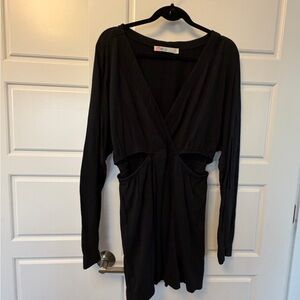 FP Beach Black Long Sleeve Beach Dress